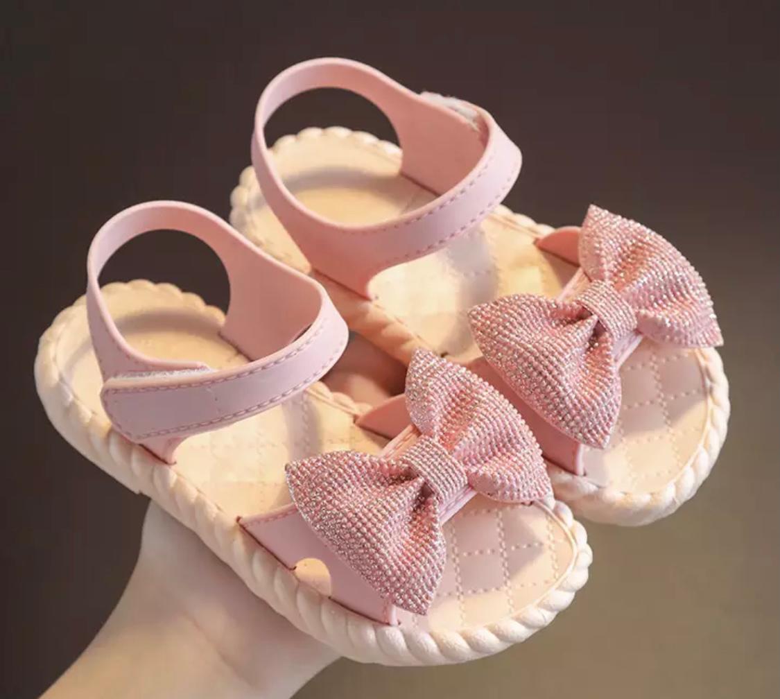 Pink bow sandals