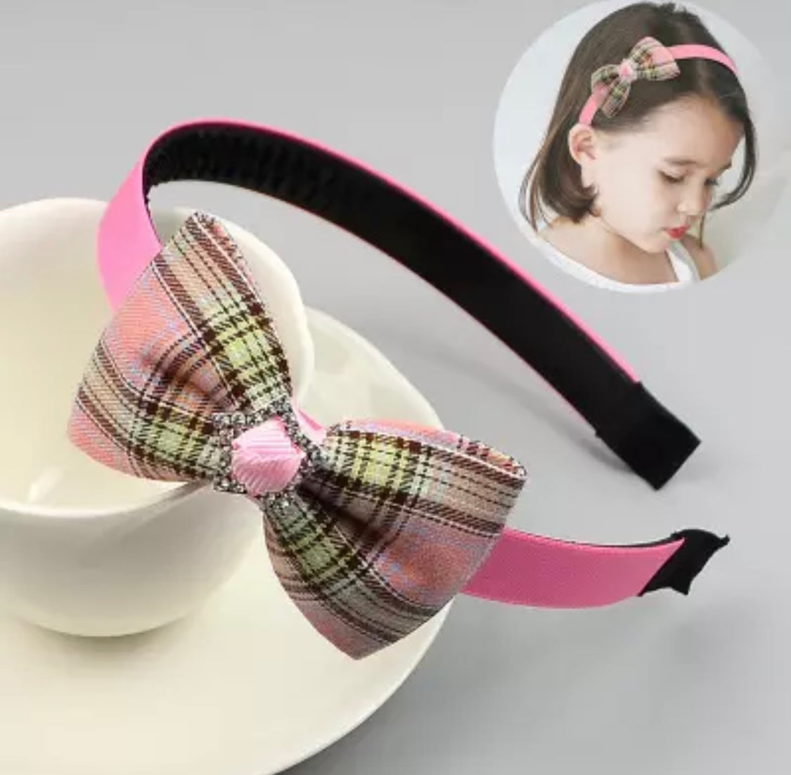 Pink and Yellow Bow Headband