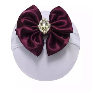 Baby Headband Bow Burgundy