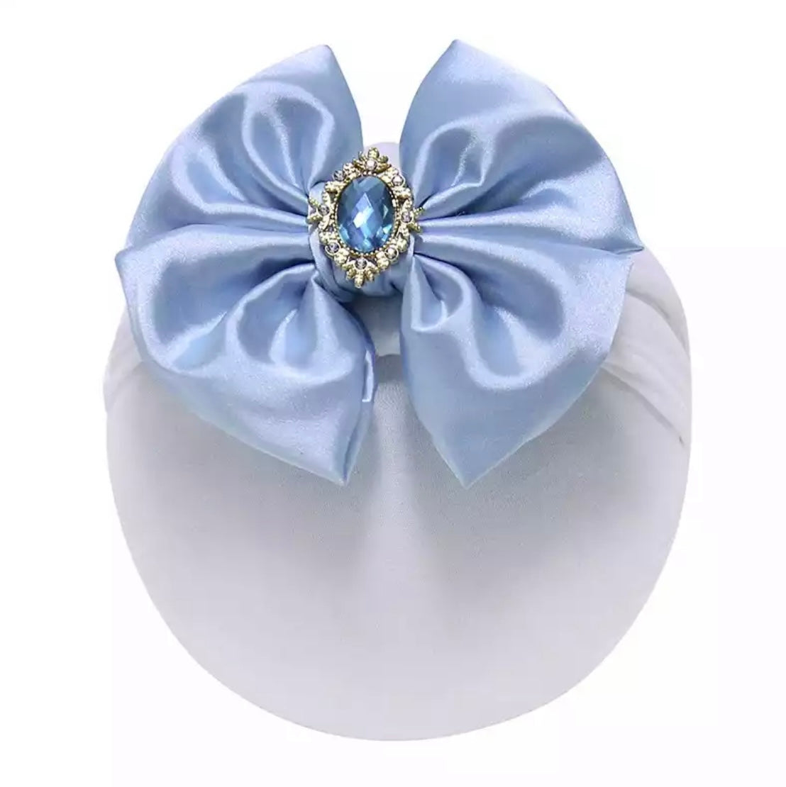 Baby Headband Bow Blue