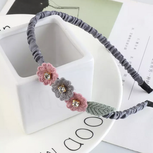 Mini Flower Headband Gray